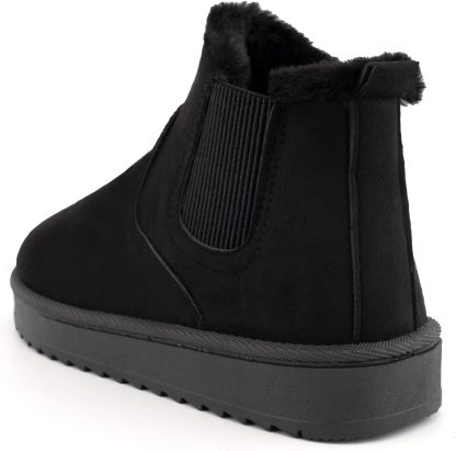 SIFINELAR Classic Platform Snow Boots for Women Seude Chelsea Winter Boots Lightweight Ankle Boots Anti-Slip Snow Boots