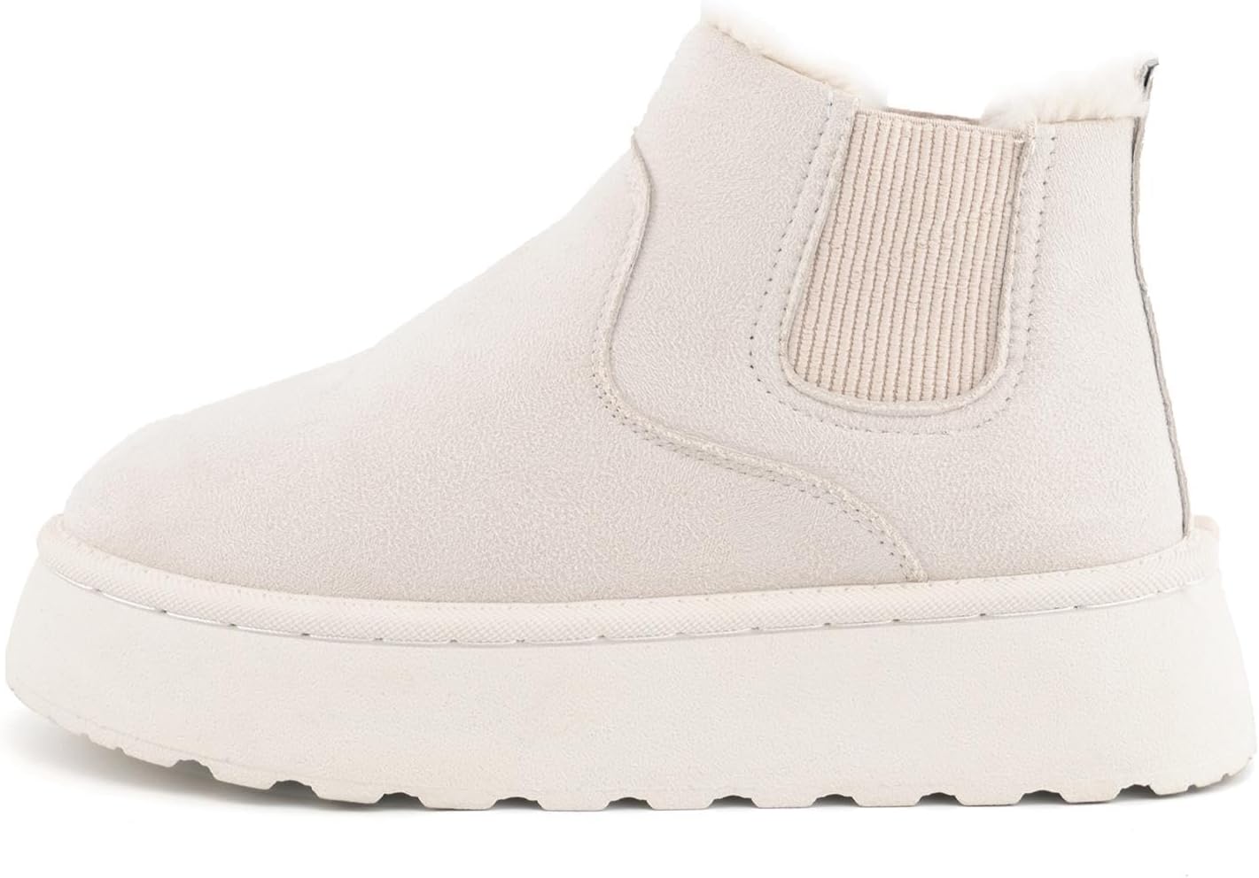 SIFINELAR Classic Platform Snow Boots for Women Seude Chelsea Winter Boots Lightweight Ankle Boots Anti-Slip Snow Boots