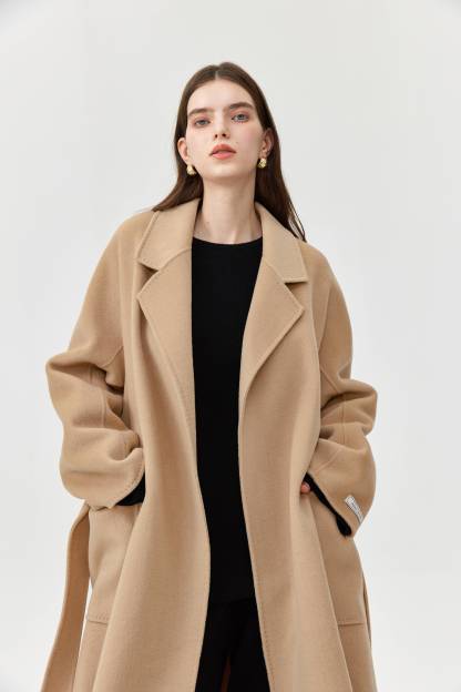 Wool Pocket Coat With Belt