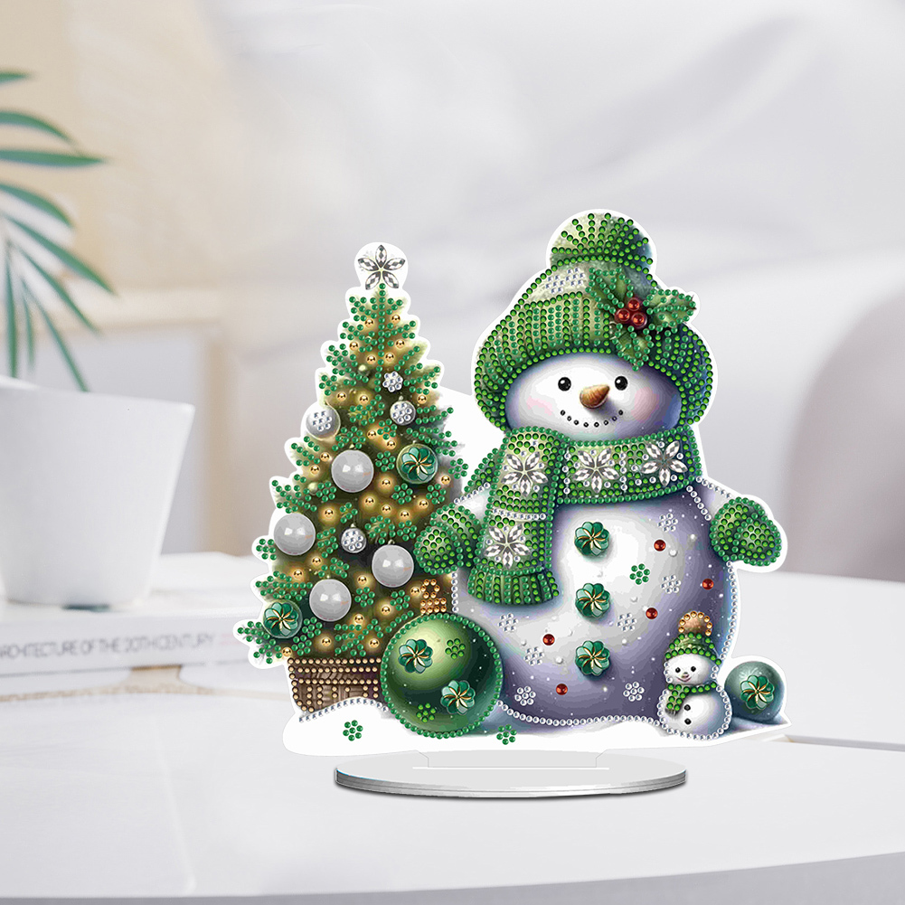 DIY Acrylic Winter Snowman Diamond Painting Desktop Decor Kit