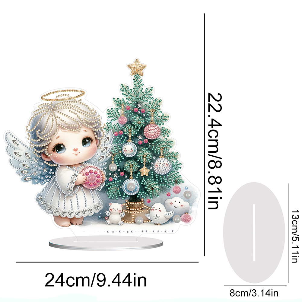 5D DIY Special Shape Diamond Painting Angel Tree Desk Ornament Decor Kit