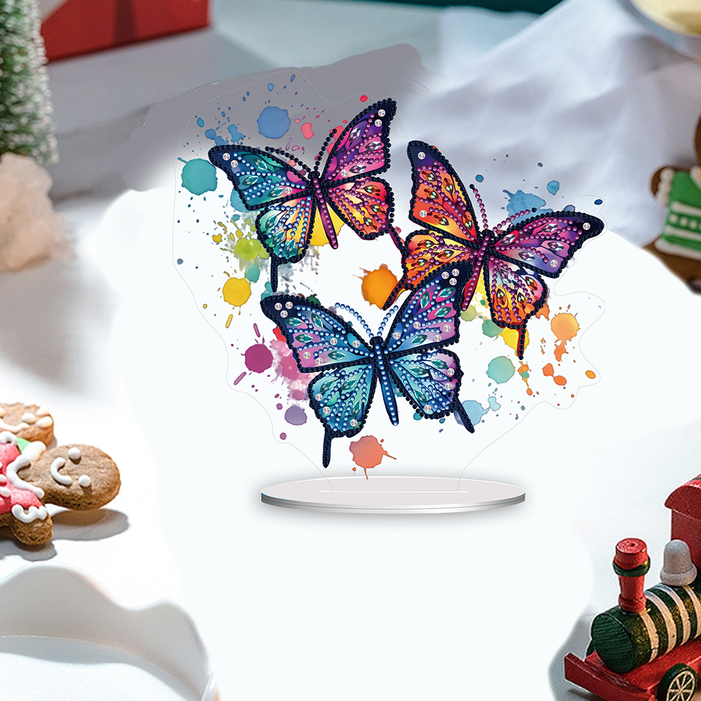 5D DIY Special Shape Diamond Painting Acrylic Desk Ornament Butterfly Decor Kit