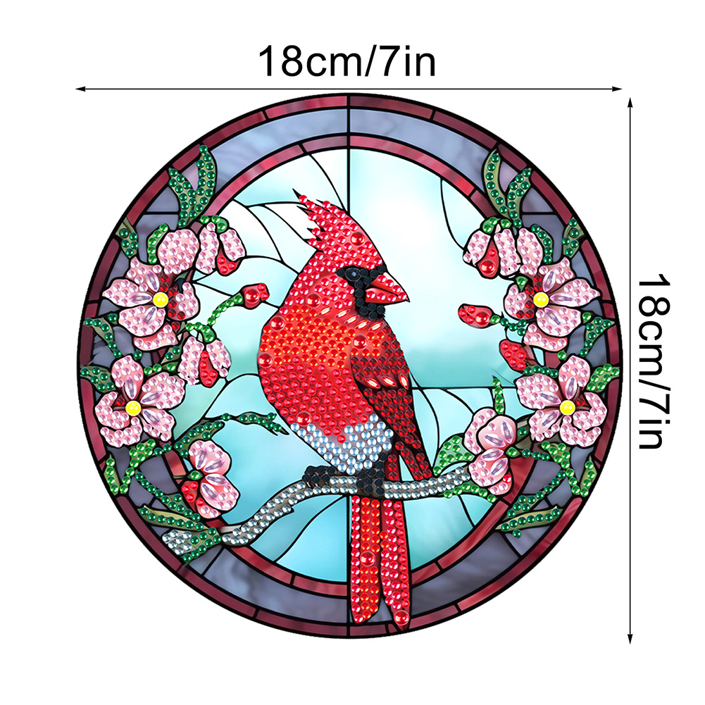 DIY Diamond Painting Wooden Crystal Desktop Ornament Kit (Cardinals)