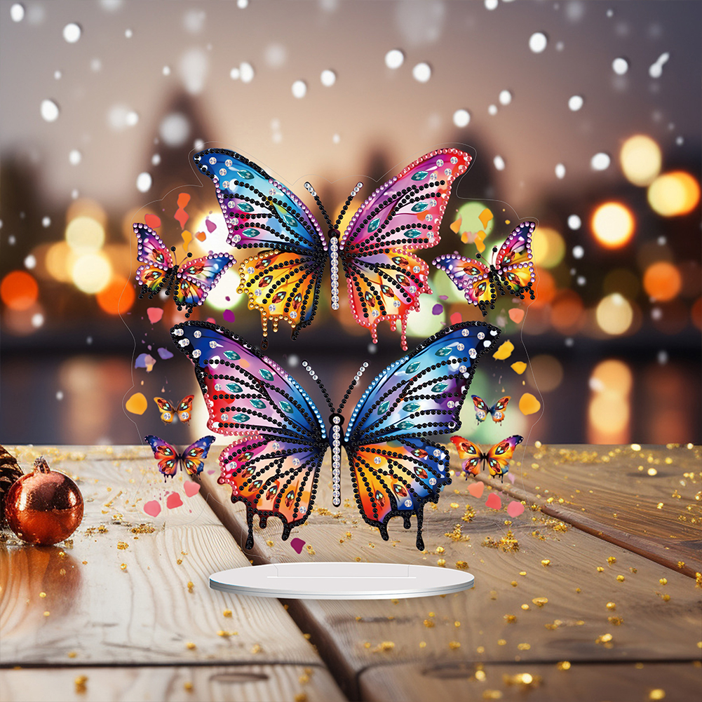 5D DIY Special Shape Diamond Painting Acrylic Desk Ornament Butterfly Decor Kit