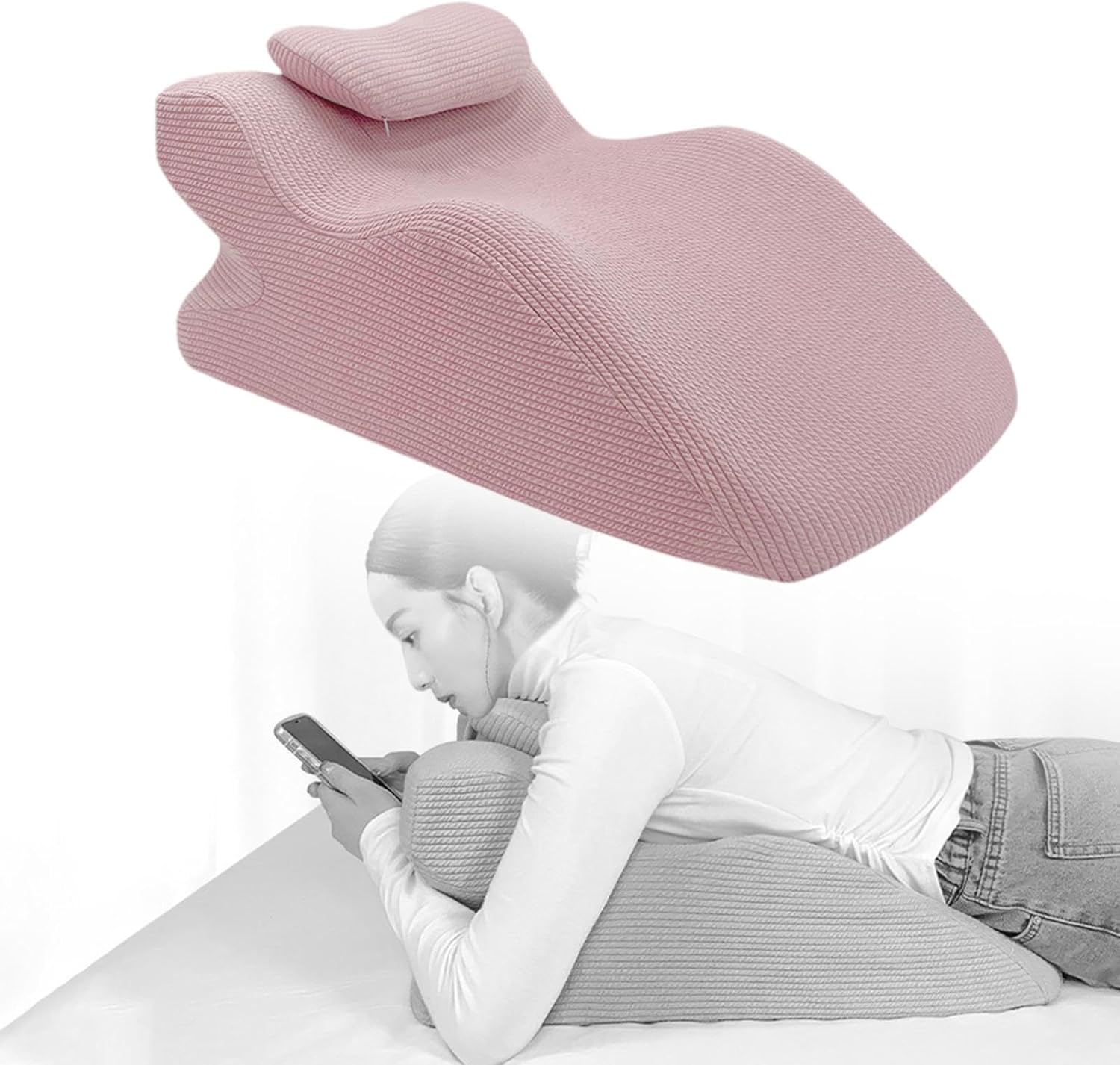 Y-Shaped Reading Pillow with Arm Rests & Memory Foam Support