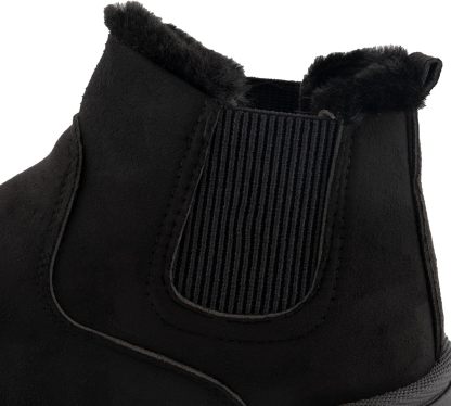 SIFINELAR Classic Platform Snow Boots for Women Seude Chelsea Winter Boots Lightweight Ankle Boots Anti-Slip Snow Boots