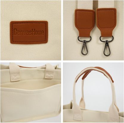 JoJogoo Canvas Tote Bag for Women,Laptop tote bag,Crossbody tote,Purses, Everything Everyday Bag,Work bags for women