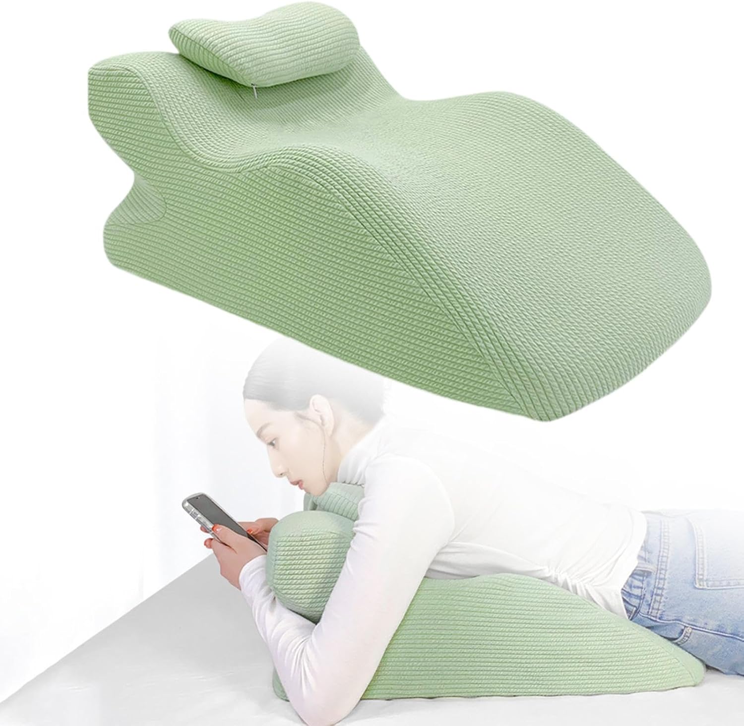 Y-Shaped Reading Pillow with Arm Rests & Memory Foam Support