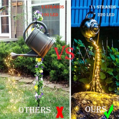 220 LED Firefly Bunch Lights Battery Operated, 8 Flashing Modes Waterproof Copper Wire Waterfall Lights, Remote Controlled Timer and Hooks, Fairy Lights for Indoor Outdoor Decor (Warm White)