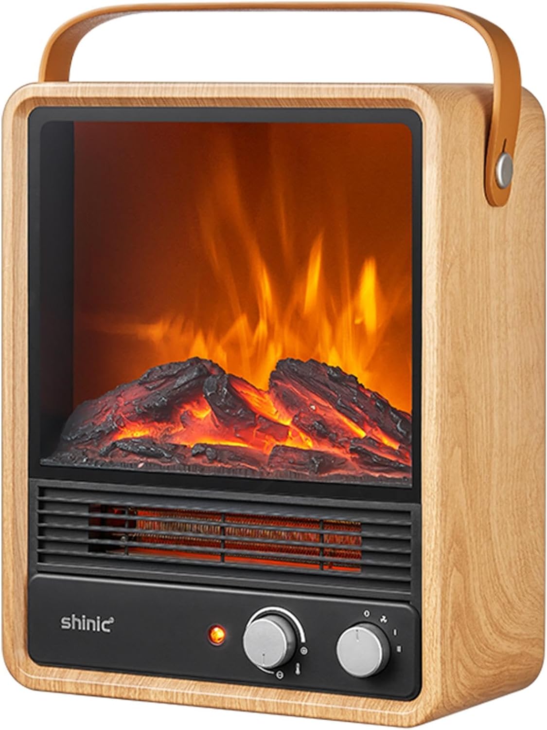 Electric Fireplace Heaters for Indoor Use,1500W Space Heater Fireplace with Realistic Flame & Fire Crackling Sound, Safety Protection, Portable Fireplace Heater for Home Office Christmas Decoration
