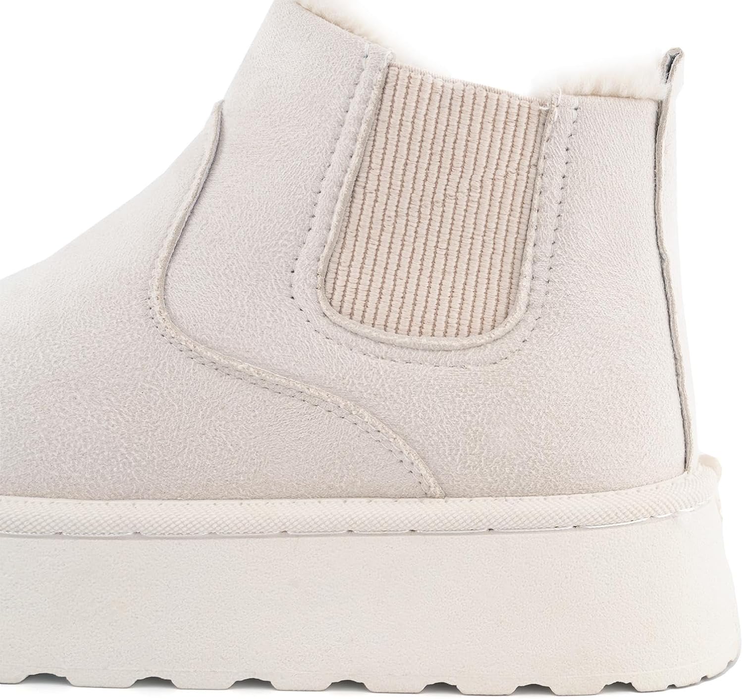 SIFINELAR Classic Platform Snow Boots for Women Seude Chelsea Winter Boots Lightweight Ankle Boots Anti-Slip Snow Boots