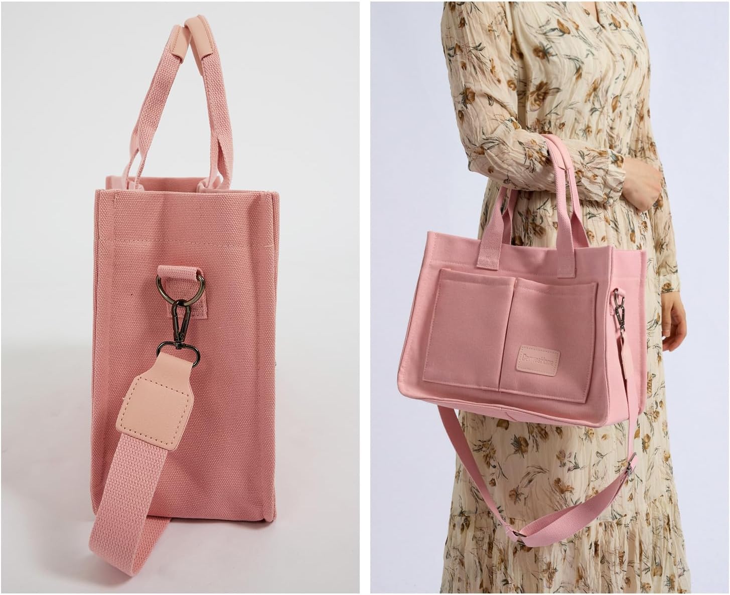 JoJogoo Canvas Tote Bag for Women,Laptop tote bag,Crossbody tote,Purses, Everything Everyday Bag,Work bags for women