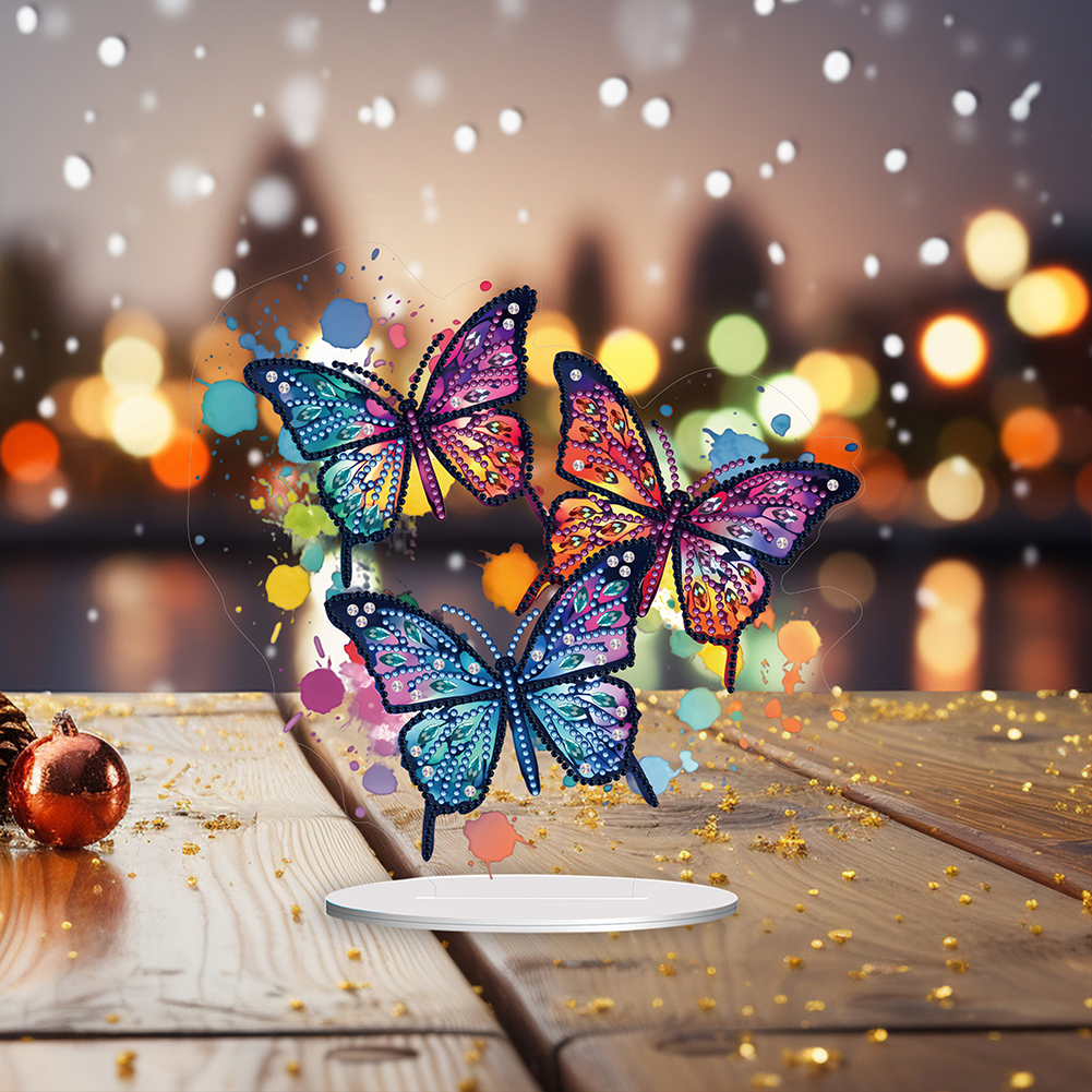 5D DIY Special Shape Diamond Painting Acrylic Desk Ornament Butterfly Decor Kit