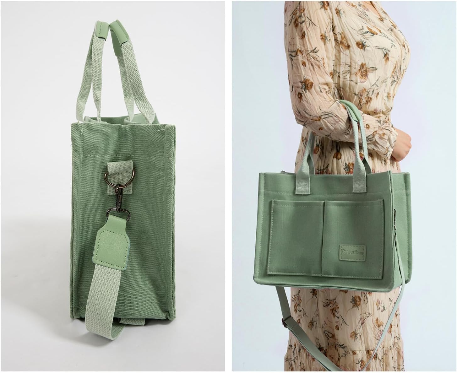 JoJogoo Canvas Tote Bag for Women,Laptop tote bag,Crossbody tote,Purses, Everything Everyday Bag,Work bags for women