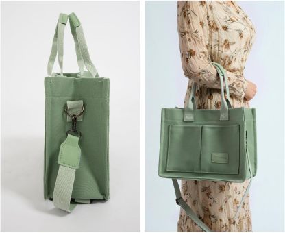 JoJogoo Canvas Tote Bag for Women,Laptop tote bag,Crossbody tote,Purses, Everything Everyday Bag,Work bags for women