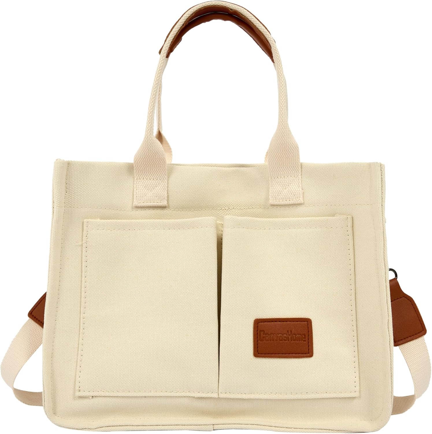 JoJogoo Canvas Tote Bag for Women,Laptop tote bag,Crossbody tote,Purses, Everything Everyday Bag,Work bags for women