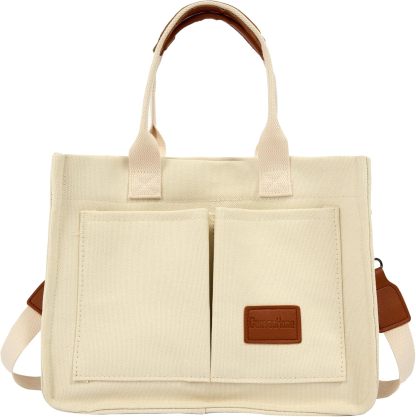 JoJogoo Canvas Tote Bag for Women,Laptop tote bag,Crossbody tote,Purses, Everything Everyday Bag,Work bags for women