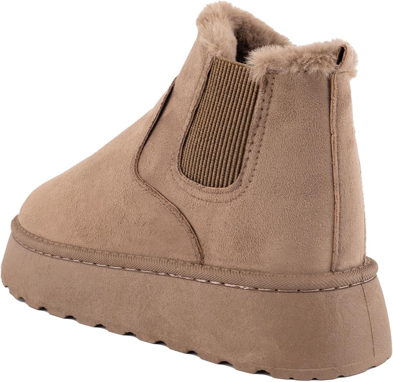 SIFINELAR Classic Platform Snow Boots for Women Seude Chelsea Winter Boots Lightweight Ankle Boots Anti-Slip Snow Boots