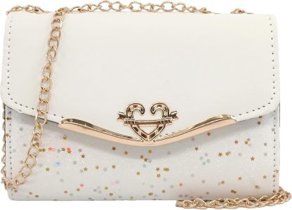 Glitter Shoulder Purses for Women with Golden Chain Women's Evening Handbags