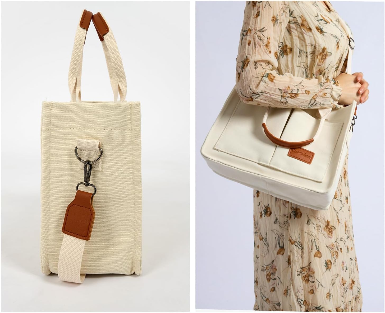 JoJogoo Canvas Tote Bag for Women,Laptop tote bag,Crossbody tote,Purses, Everything Everyday Bag,Work bags for women