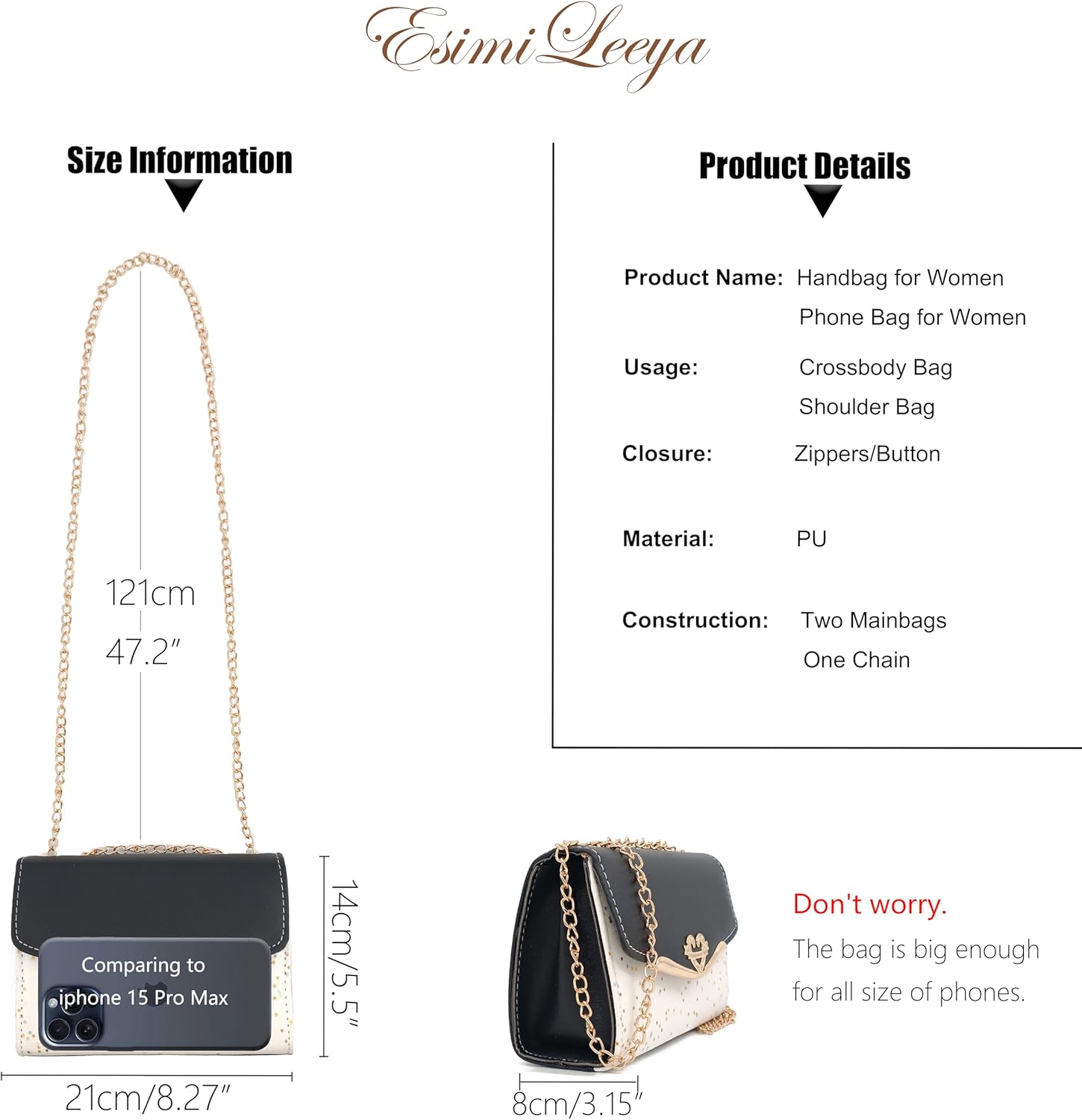 Glitter Shoulder Purses for Women with Golden Chain Women's Evening Handbags