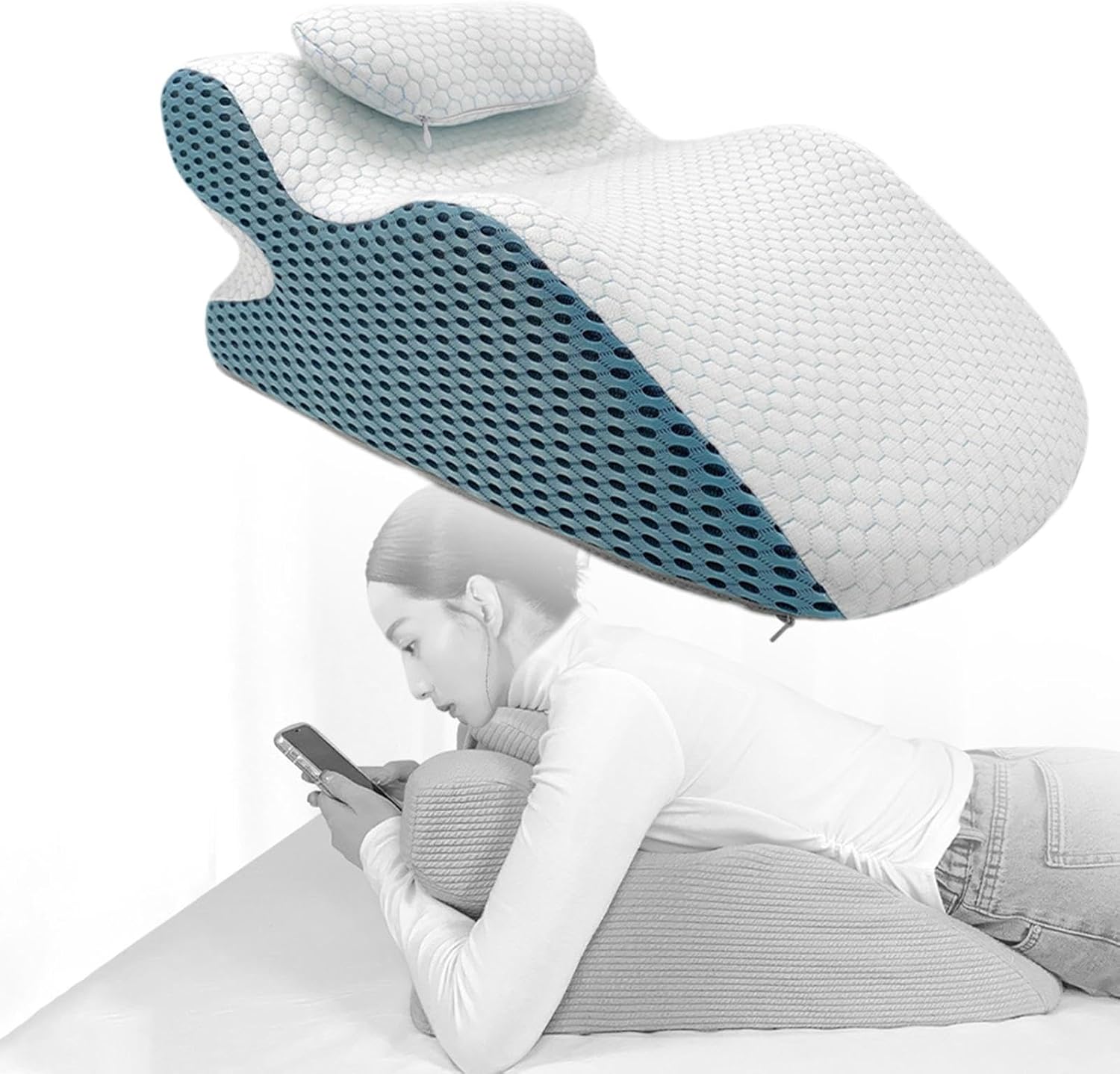 Y-Shaped Reading Pillow with Arm Rests & Memory Foam Support
