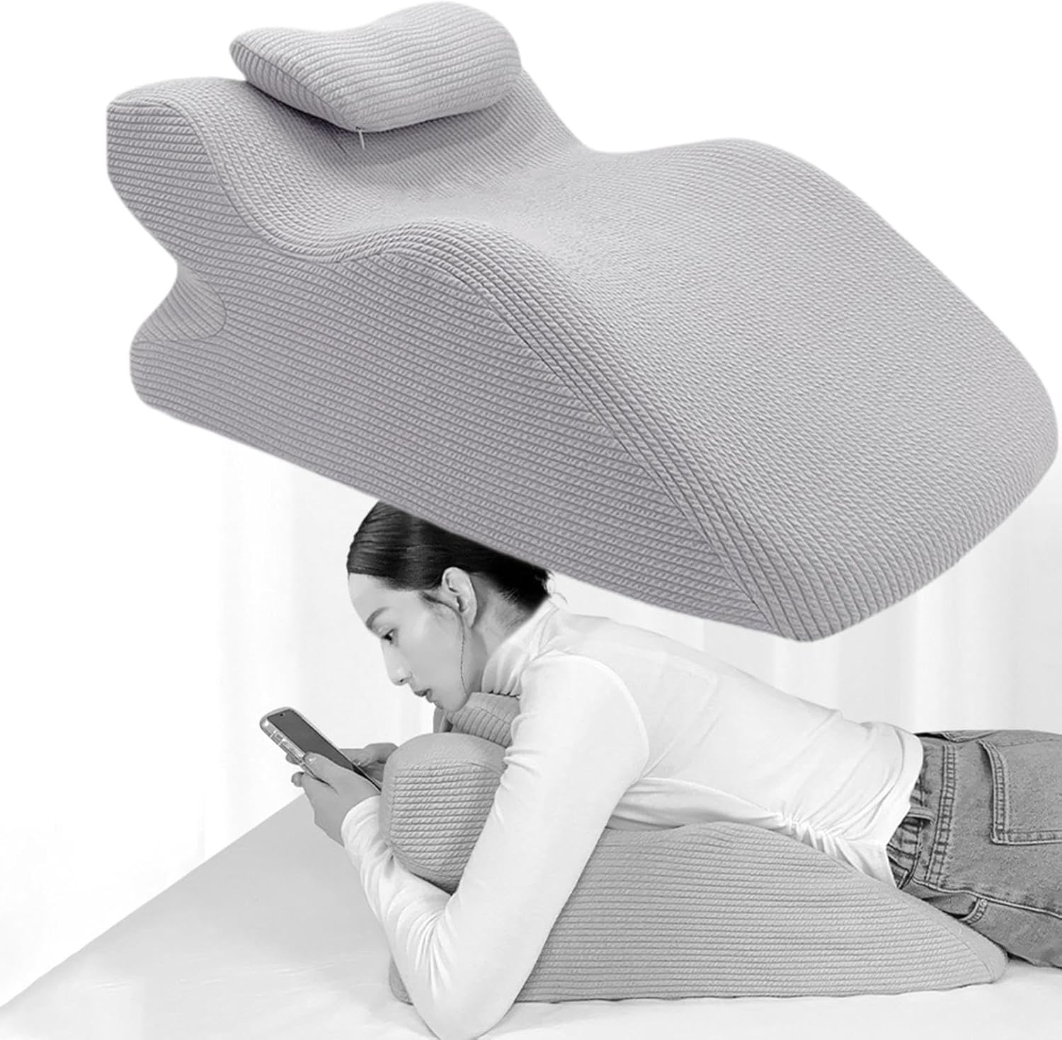 Y-Shaped Reading Pillow with Arm Rests & Memory Foam Support