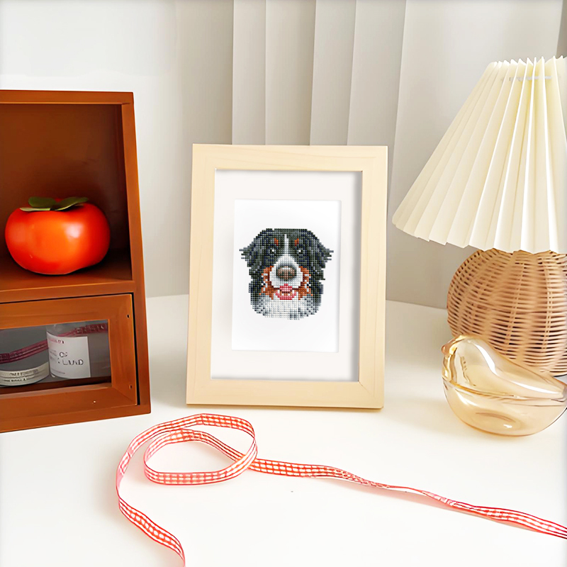 Frameless, mini diamond painting, creative mini diamond painting of dogs on the entrance flower house desktop, creative simple pattern diamond painting, 12 pcs, 5.9 X7 inches.