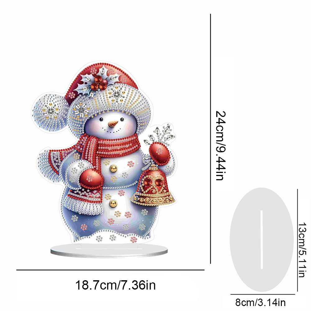 DIY Acrylic Winter Snowman Diamond Painting Desktop Decor Kit