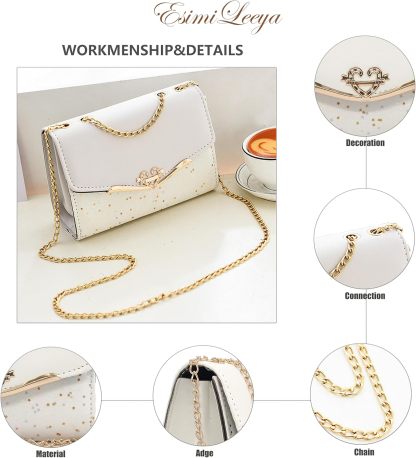 Glitter Shoulder Purses for Women with Golden Chain Women's Evening Handbags
