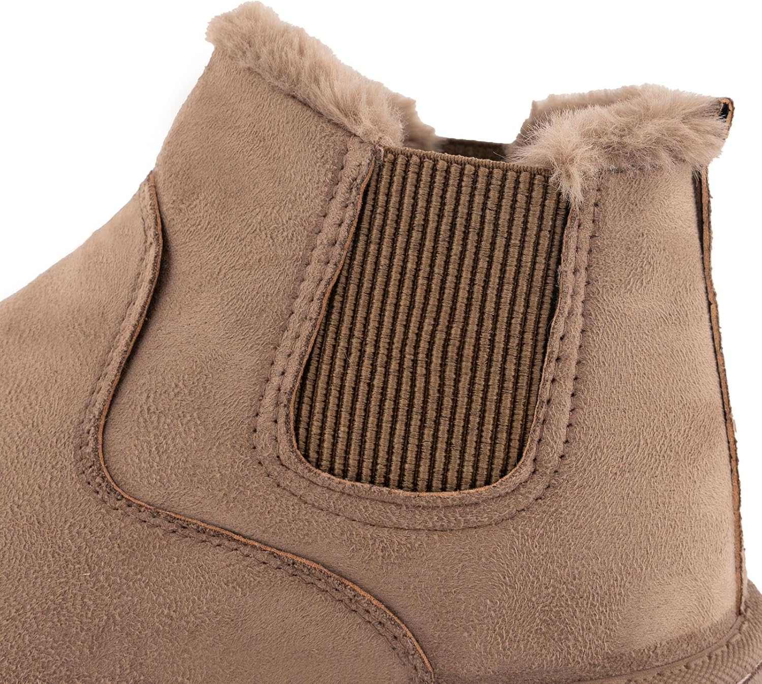 SIFINELAR Classic Platform Snow Boots for Women Seude Chelsea Winter Boots Lightweight Ankle Boots Anti-Slip Snow Boots