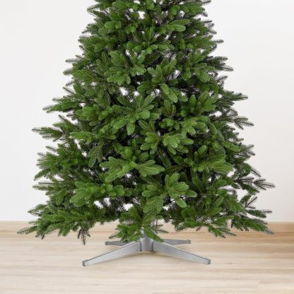 Home Heritage Artificial Christmas Tree Base Rotating Metal Stand for 1 to 1 1/2 Inch Diameter Artificial Christmas Tree Poles, 31 Inch, Green