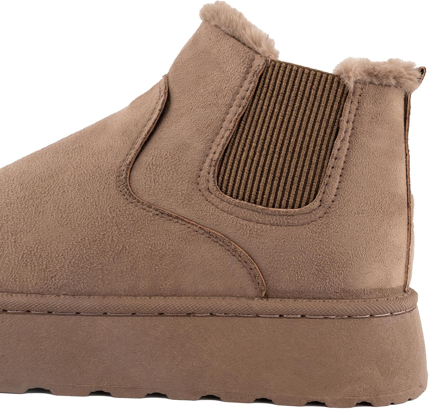 SIFINELAR Classic Platform Snow Boots for Women Seude Chelsea Winter Boots Lightweight Ankle Boots Anti-Slip Snow Boots