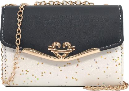 Glitter Shoulder Purses for Women with Golden Chain Women's Evening Handbags