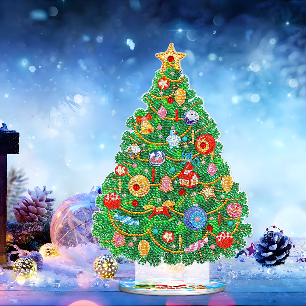 5D Desktop Christmas Tree DIY Diamond Art Desktop Acrylic Kits