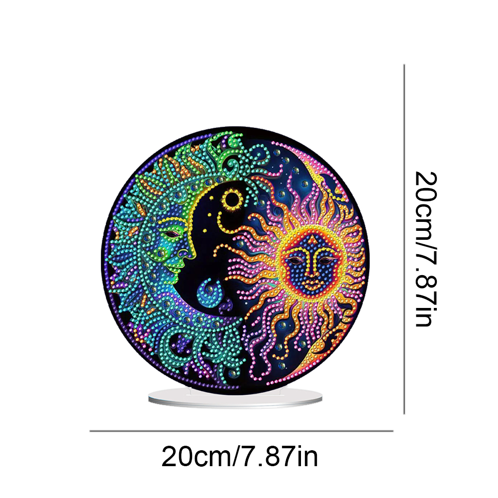 DIY Acrylic Sun and Moon Diamond Painting Desktop Ornament Kit