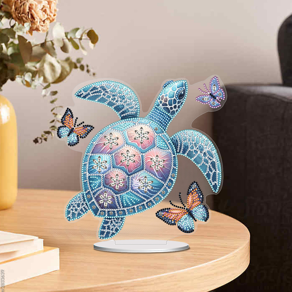 DIY Sea Turtle Butterfly Special Shaped Desktop Diamond Art Kits Home Table Decor