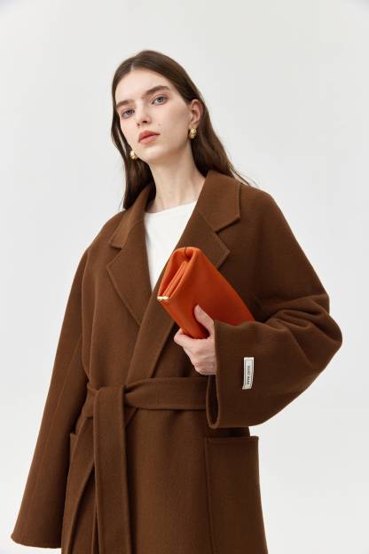 Wool Pocket Coat With Belt