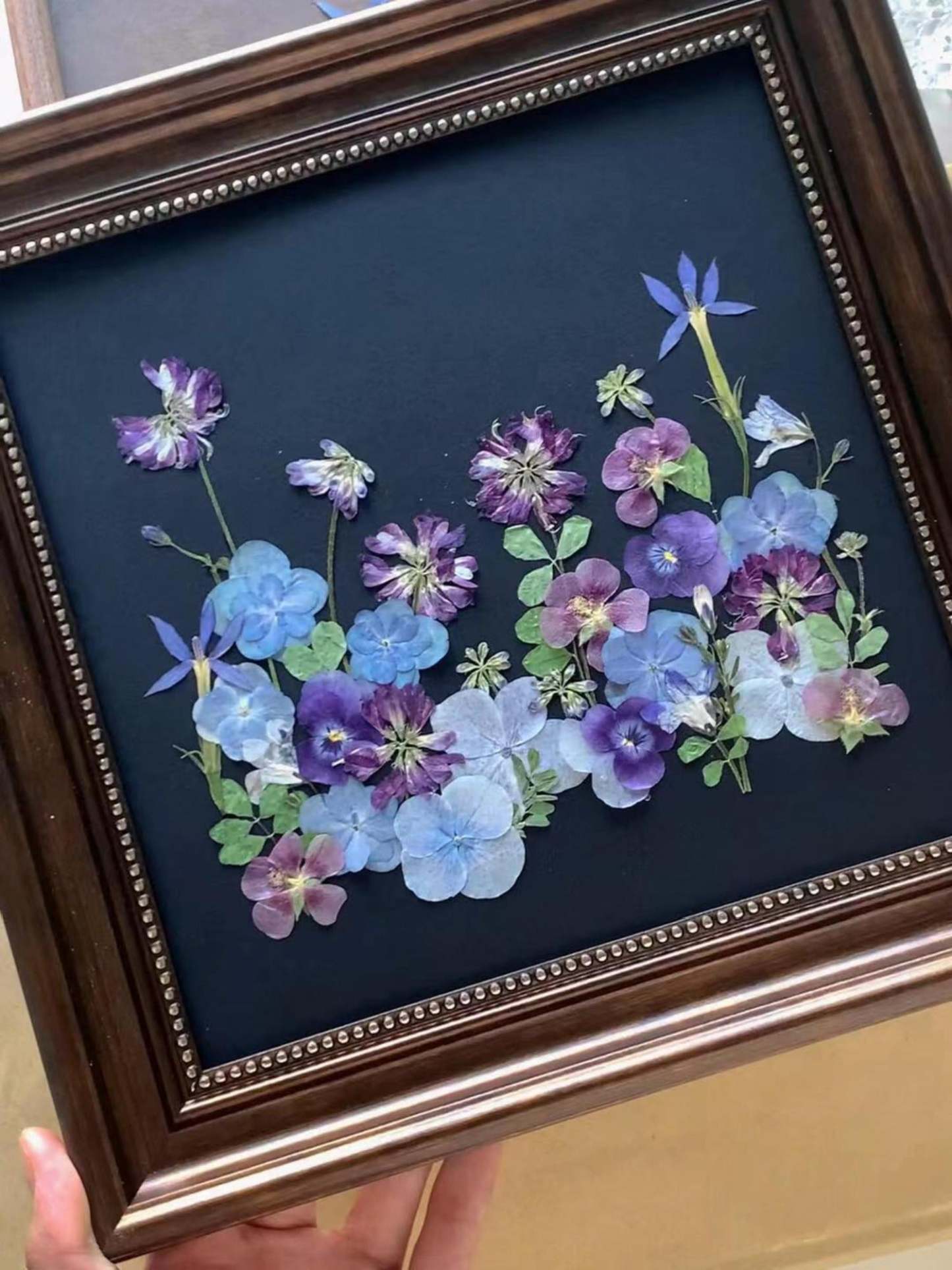 Pressed Flowers Frame Handcrafted Decorative Painting Florals Dried Plants Preserved