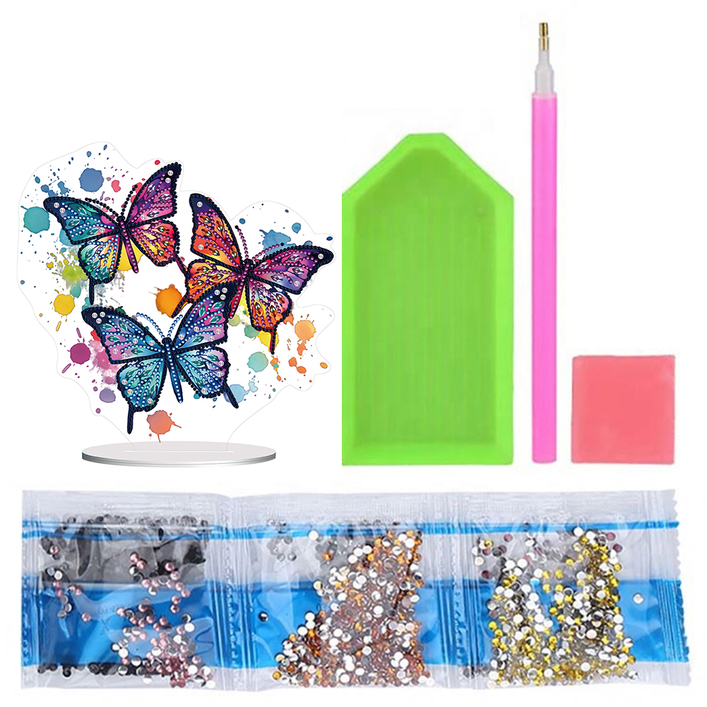 5D DIY Special Shape Diamond Painting Acrylic Desk Ornament Butterfly Decor Kit