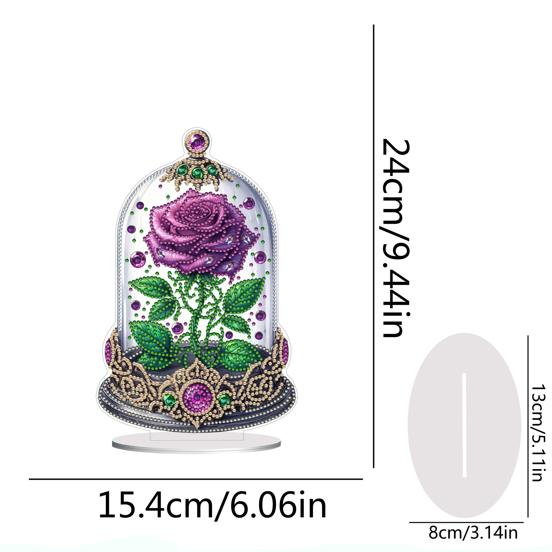 5D DIY Special Shape Diamond Painting Desk Ornament Flower Decor Kit