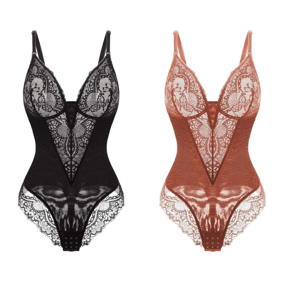 Deep-V Neck Lace Thong Bodysuit ( Buy 3 Free Shipping )
