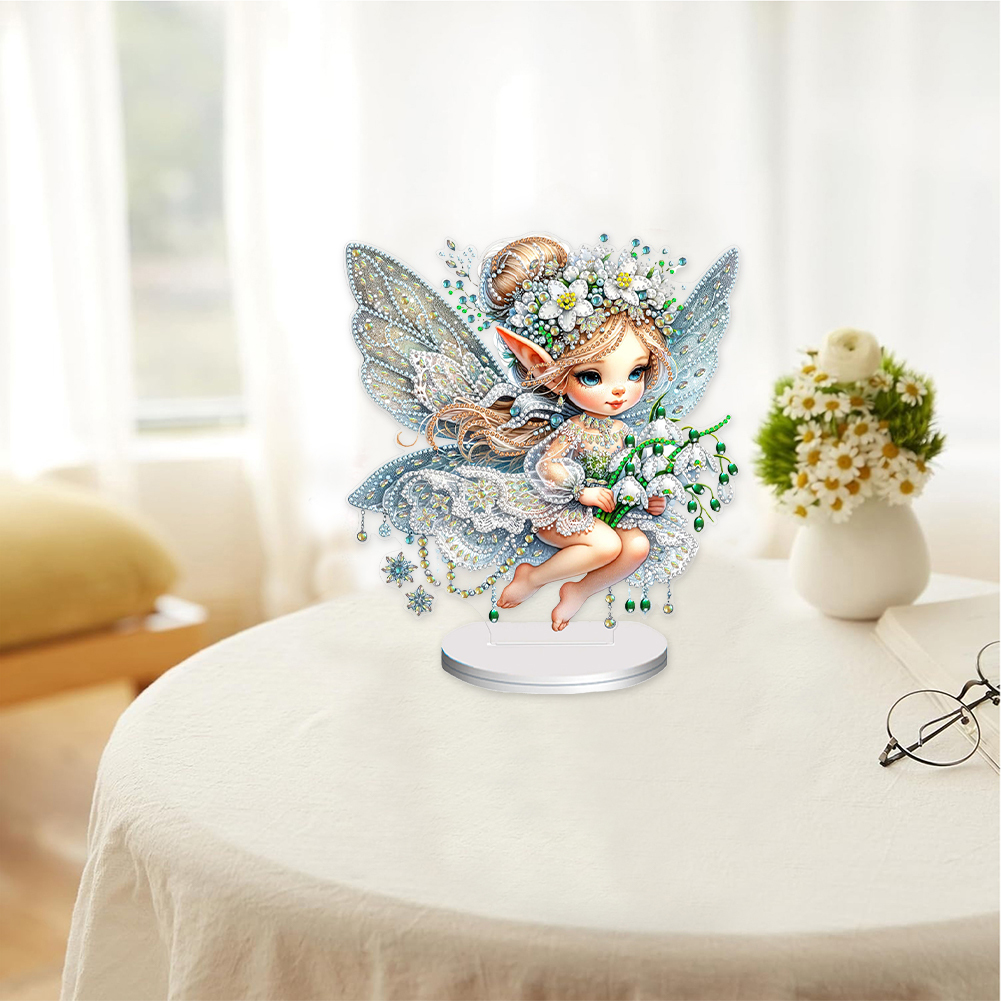 DIY Flower Fairy Special Shaped Double Sided Diamond Painting Tabletop Ornaments Kit