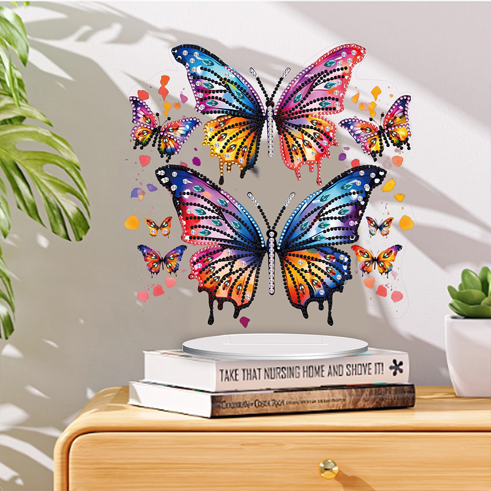 5D DIY Special Shape Diamond Painting Acrylic Desk Ornament Butterfly Decor Kit