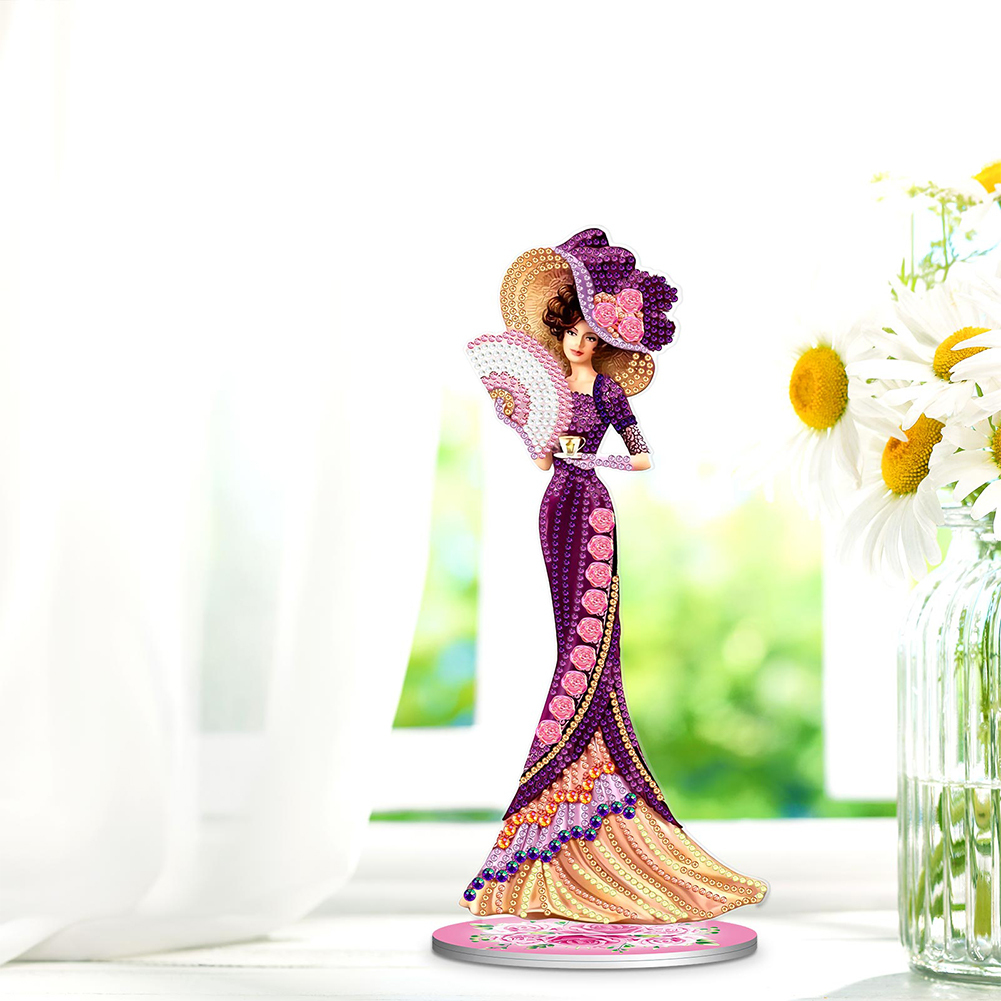 DIY Diamond Painting Dress Lady Desk Mosaic Ornament Kit