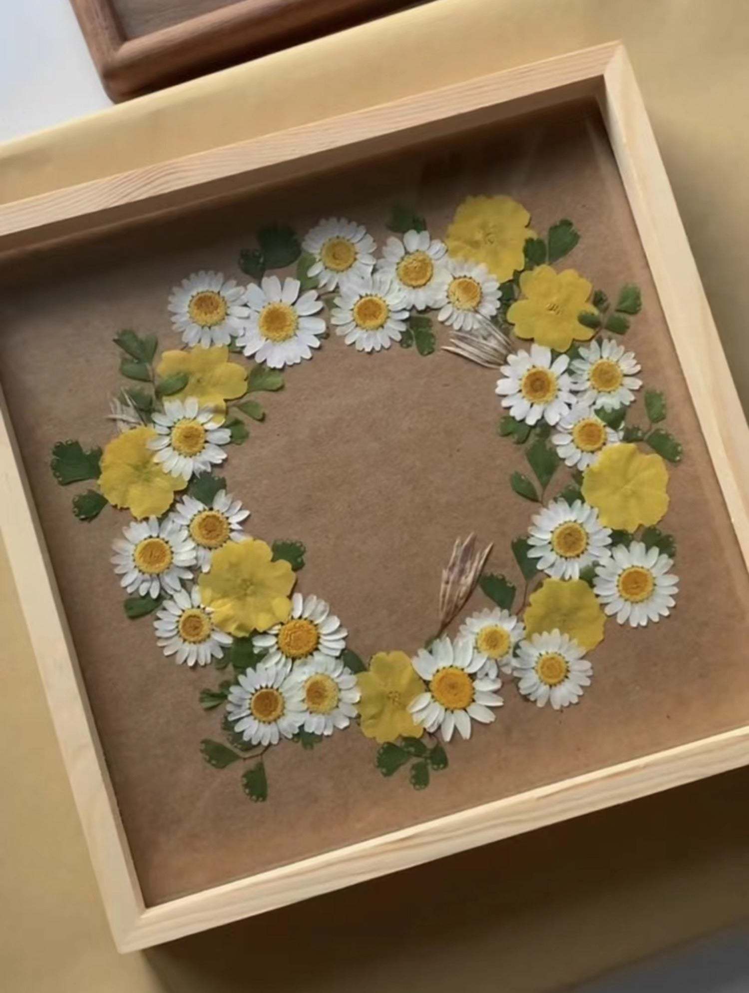 Handcrafted Pressed Flower Wreath Dried Florals Preserved Plants