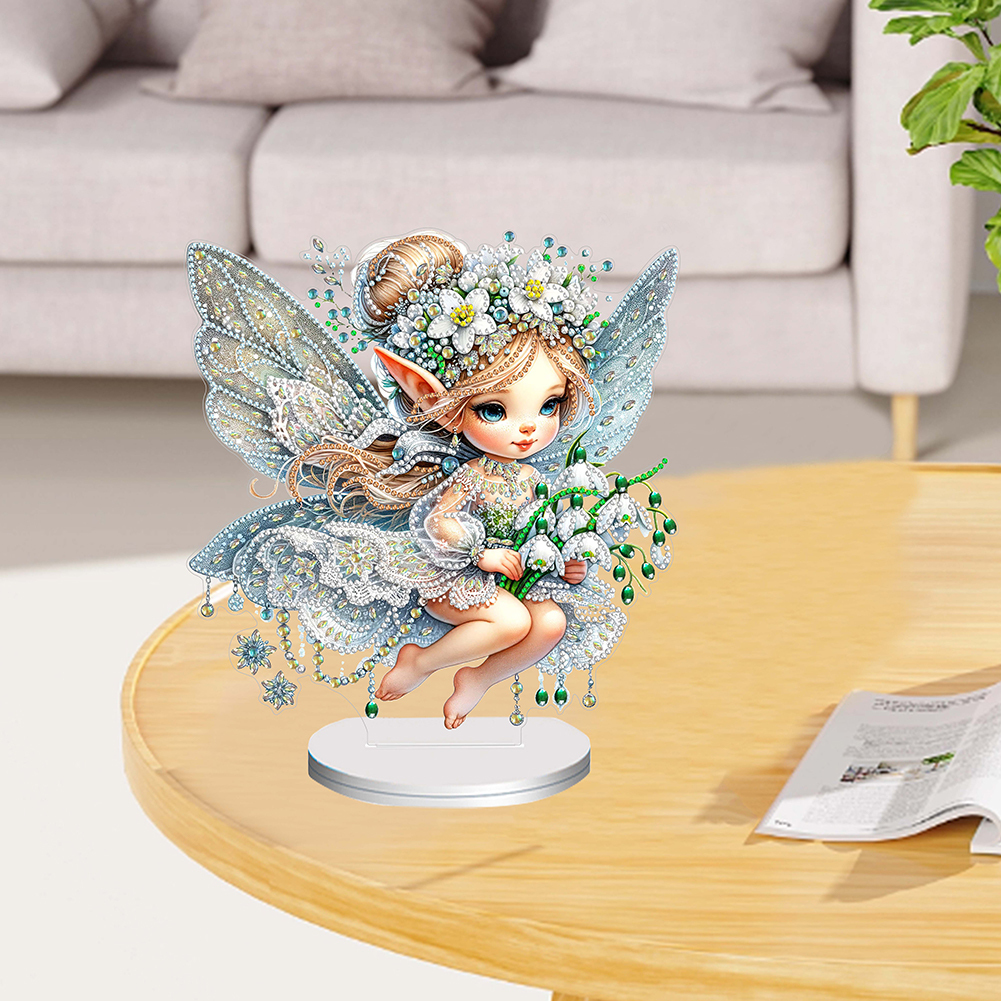 DIY Flower Fairy Special Shaped Double Sided Diamond Painting Tabletop Ornaments Kit