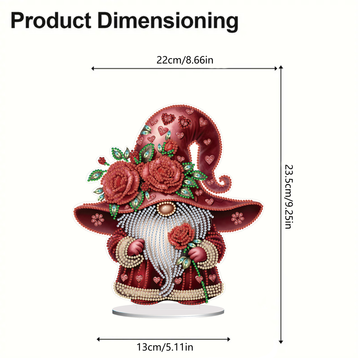 5D DIY Special Shape Diamond Painting Desk Ornament Gnome Decor Kit