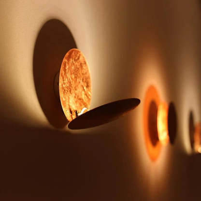 Eclipse - Antique copper and gold wall lamp