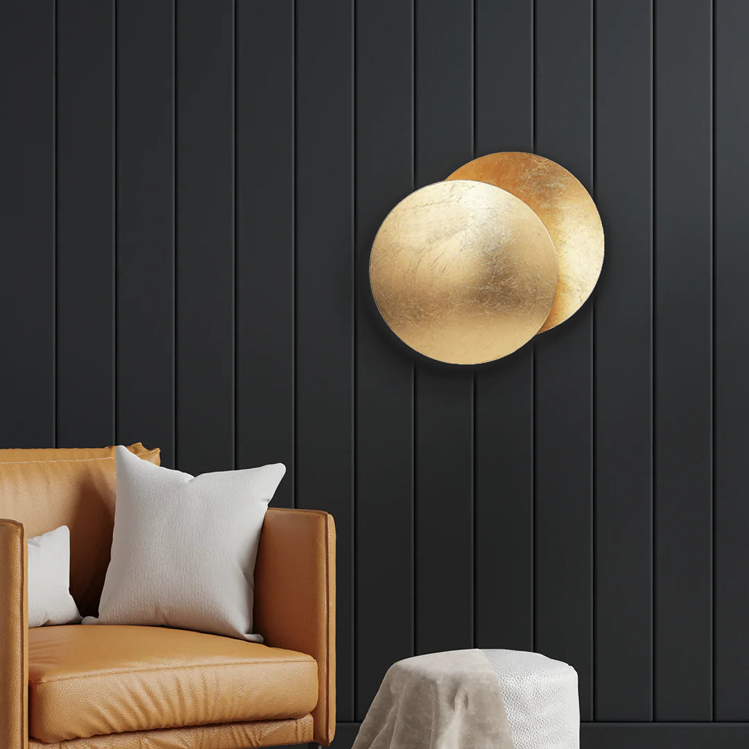 Eclipse - Antique copper and gold wall lamp
